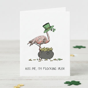 Tarjeta divertida del Día de San Patricio de flame