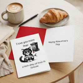 Tarjeta divertida del Día de San Valentín de gato