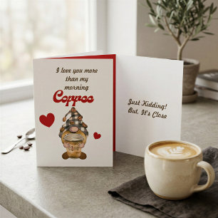 Tarjeta divertida del día de San Valentín del café
