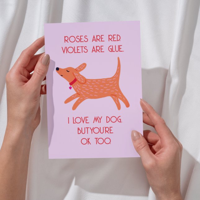Tarjeta divertida del Día de San Valentín - Diseño (Funny Valentine's Day Card - Love Dog Design | Perfect for Partner or Anniversary)