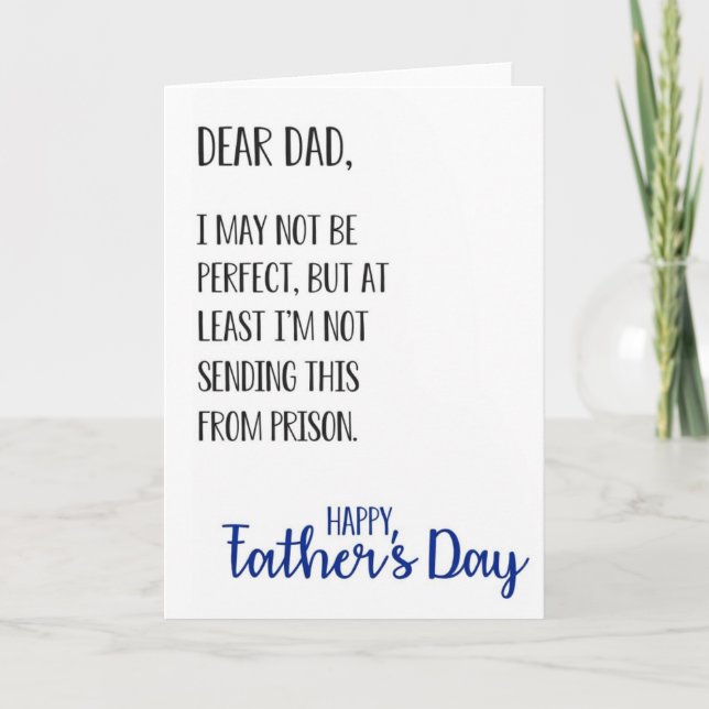 Tarjeta divertida del Día del Padre con cita 'Quer (Anverso)