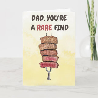 Tarjeta divertida del Día del Padre con filete - H