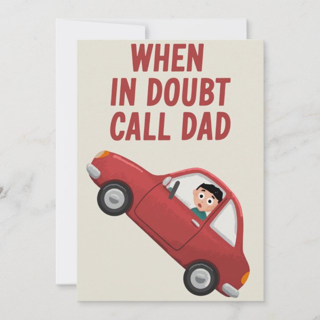 Tarjeta divertida del Día del Padre Cumpleaños Cua (Anverso)