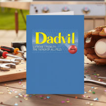 Tarjeta divertida del Día del Padre Dadvil de fuer