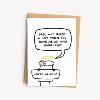 Tarjeta divertida del Día del Padre de la hija
