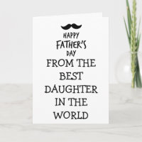 Tarjeta divertida del Día del Padre de la hija