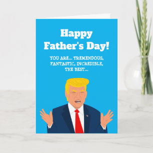 Tarjeta divertida del Día del Padre de Trump caric