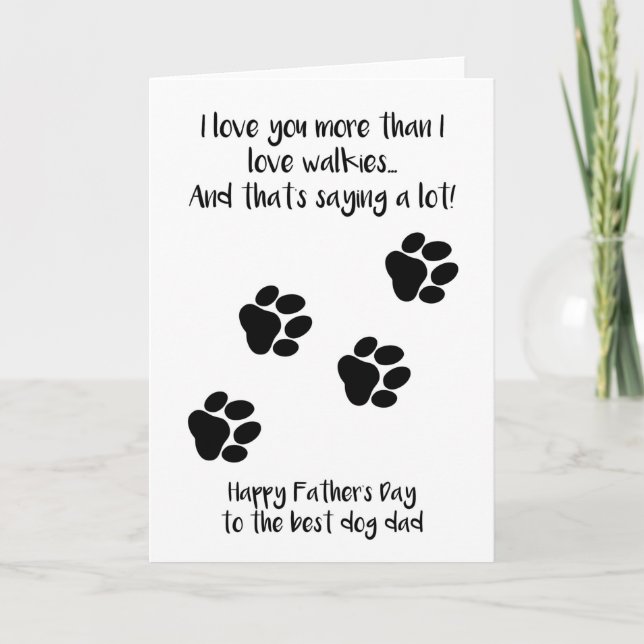 Tarjeta divertida del Día del Padre del perro (Anverso)