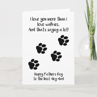 Tarjeta divertida del Día del Padre del perro
