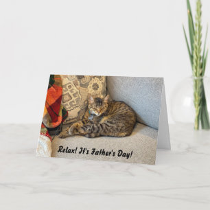 Tarjeta divertida del Día del Padre para gato