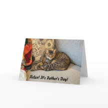 Tarjeta divertida del Día del Padre para gato