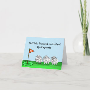 Tarjeta divertida del Día del Padre para golfistas