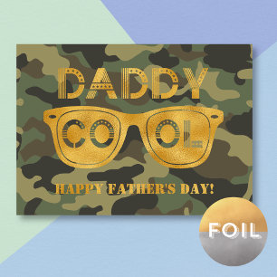Tarjeta divertida del Día del Padre para militar D