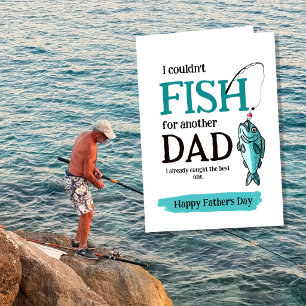 Tarjeta divertida del Día del Padre para pescadore