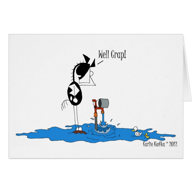 Tarjeta divertida del dibujo animado del caballo (Anverso (Horizontal))