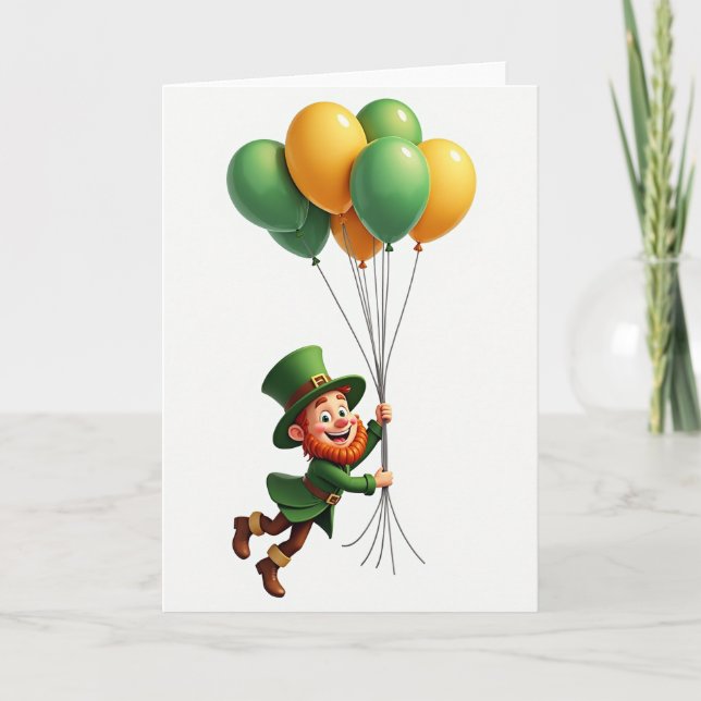 Tarjeta divertida del duende afortunado (Anverso)