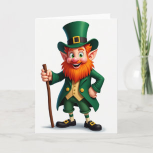 Tarjeta divertida del duende afortunado