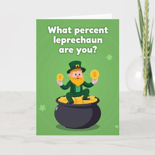 Tarjeta divertida del duende de monedas de oro (Anverso)