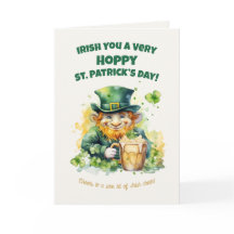 Tarjeta divertida del duende del día de San Patric