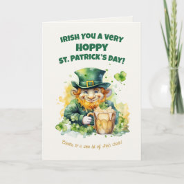 Tarjeta divertida del duende del día de San Patric