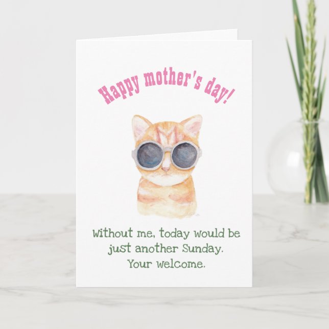 Tarjeta divertida del gato de madre de la tarjeta (Anverso)