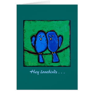 tarjeta divertida del lovebird