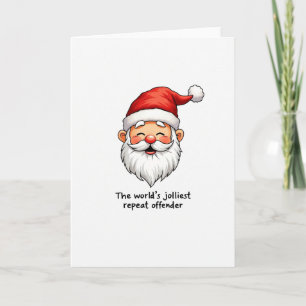 Tarjeta divertida del Papá Noel, el delincuente má