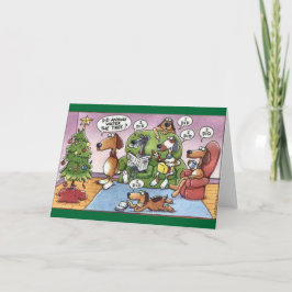 Tarjeta divertida del perro del navidad