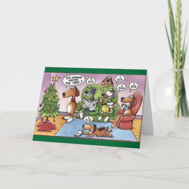 Tarjeta divertida del perro del navidad (Anverso)