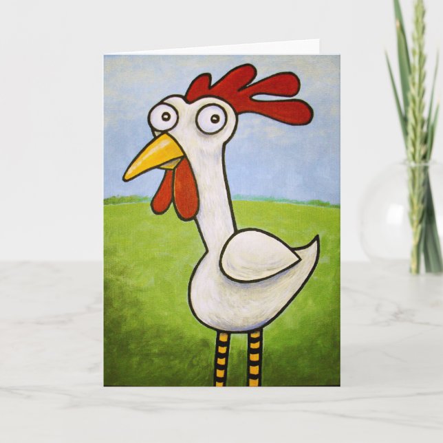 Tarjeta divertida del pollo (Anverso)