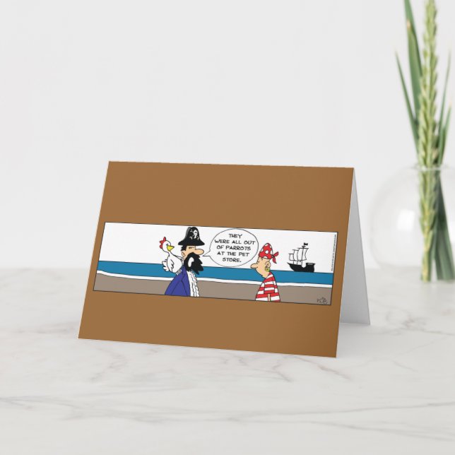 Tarjeta divertida del pollo pirata (Anverso)