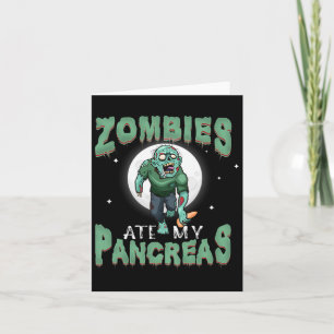 Tarjeta Divertida Diabetes Conciencia Zombies Ate My Pancr