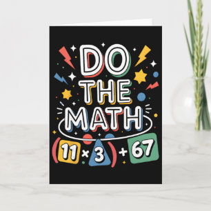 Tarjeta Divertida ecuación matemática escolar de 100 días