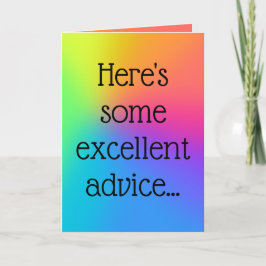 Tarjeta divertida "Excelente Consejo"