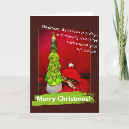 Tarjeta Divertida Feliz Navidad Tortuga de consejo no soli