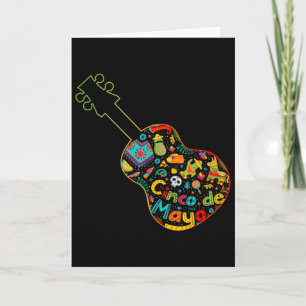 Tarjeta Divertida fiesta de guitarra del Cinco De Mayo Mex