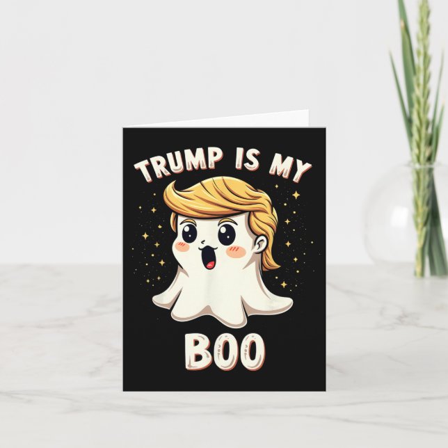 Tarjeta Divertida fiesta de halloween de Donald Trump fant (Anverso)