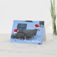 Tarjeta divertida Fleece Navidad Ewe Sheep Navidad