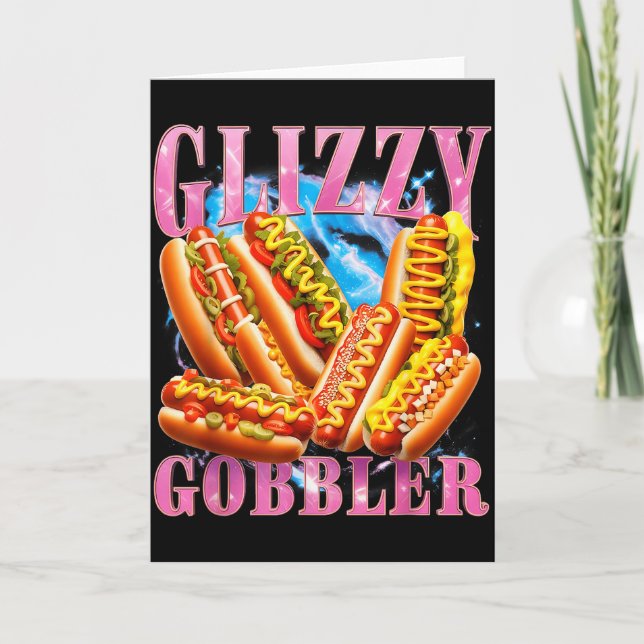 Tarjeta Divertida Glizzy Gobbler Meme Divertido Hot Dog Gl (Anverso)