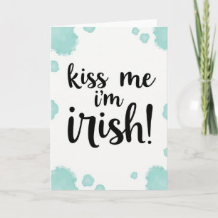 Tarjeta divertida irlandesa 'Bésame'