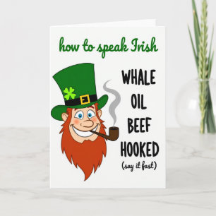 Tarjeta divertida irlandesa para hablar