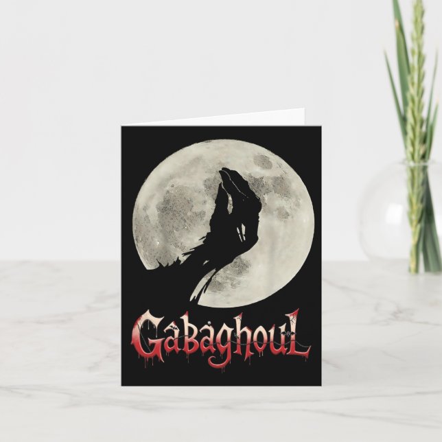 Tarjeta Divertida luna Gabagool Halloween (Anverso)