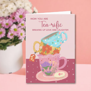 Tarjeta Divertida Madre Rosa Cute Eres Rífica Con El Té