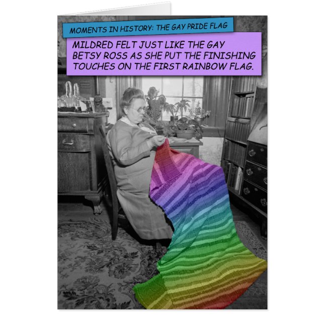 Tarjeta divertida - Mildred, la gay Betsy Ross (Frente)