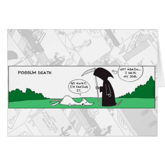 Tarjeta divertida - Muerte de Possum (Anverso (Horizontal))