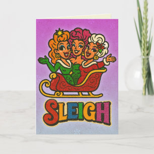Tarjeta Divertida Navidad de Trineo LGBTQ+