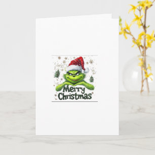 Tarjeta Divertida Navidad Gruñón Personalizada Nuestra Fam