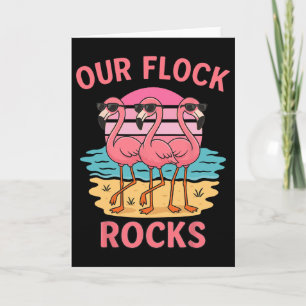 Tarjeta Divertida Nuestra Bandada de Flamencos Familia Vac