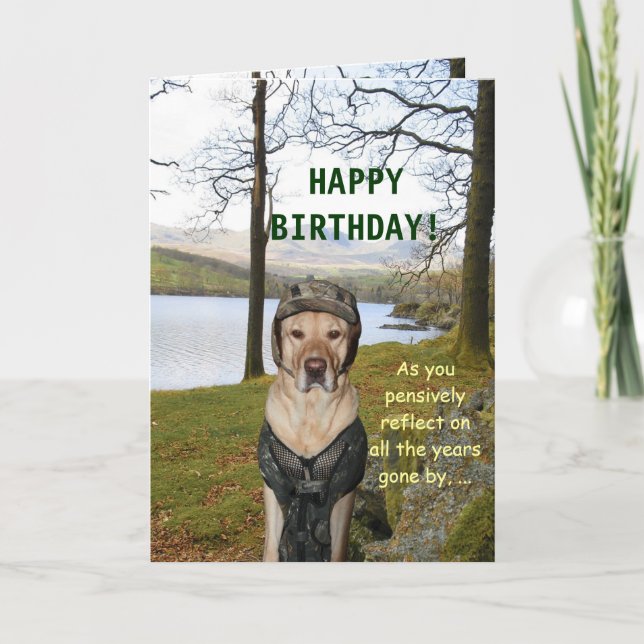 Tarjeta divertida para cazadores o militares de am (Anverso)