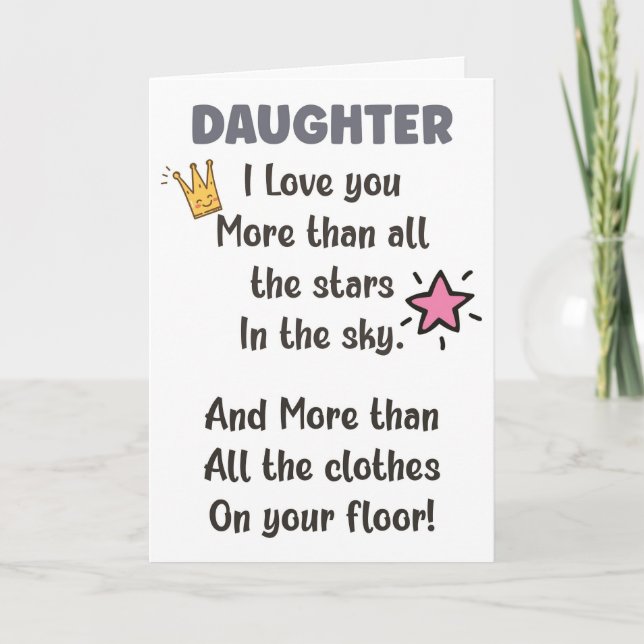 Tarjeta divertida para la hija (Anverso)